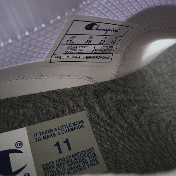 Champion White and Red Slip-On Sneakers - Picture 6 of 8